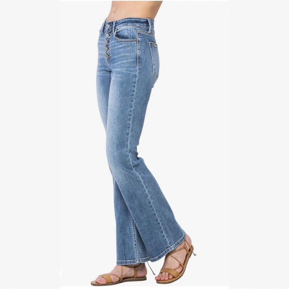 Judy Blue Mid-Rise Vintage 5 Button-Fly Boot Cut Jeans - Picture 2 of 13